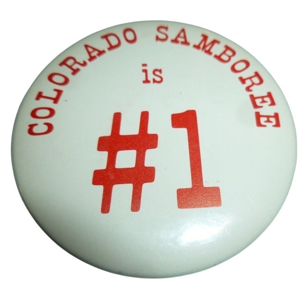 Colorado Samboree 1 Pinback Button White Red‎ Round 2.25 Inch Accessory